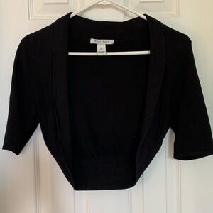 WHBM Wmns black crop bolero jacket. Size XS